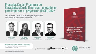 El Parc Cientfic de la Universitat Valncia presenta el informe PICEI 2022 sobre las empresas innovadoras de la Comunitat