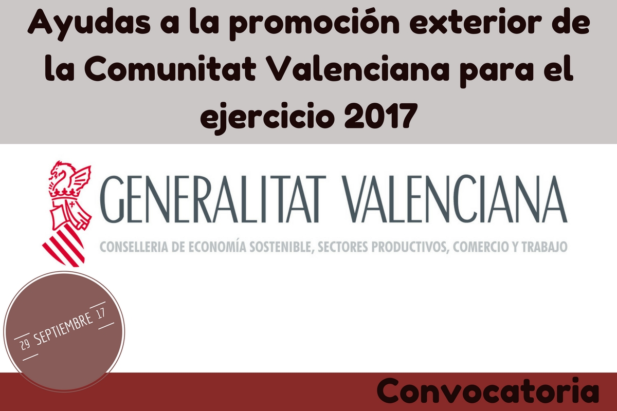 Ayudas a la promocin exterior de la Comunitat Valenciana para el ejercicio 2017