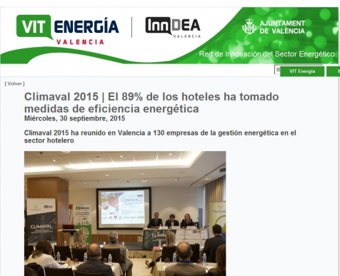 Climaval 2015: El 89% de los hoteles ha tomado medidas de eficiencia energtica 