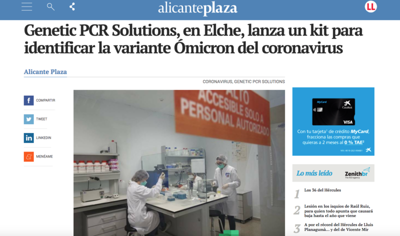 Genetic PCR Solutions, en Elche, lanza un kit para identificar la variante micron del coronavirus