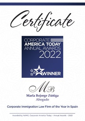 Corporate Immigration Law Firm of the Year in Spain, Bojorge Law Firm