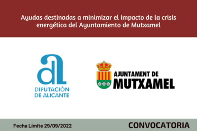 Ayudas destinadas a minimizar el impacto de la crisis energética del Ayuntamiento de Mutxamel