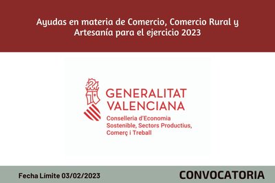 Ayudas en materia de Comercio, Comercio Rural y Artesanía para el ejercicio 2023