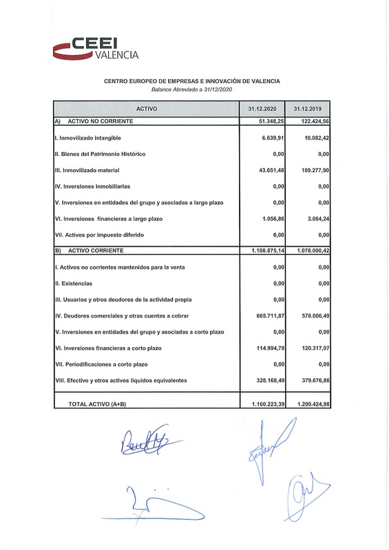 Cuentas Anuales CEEI VLC 2020