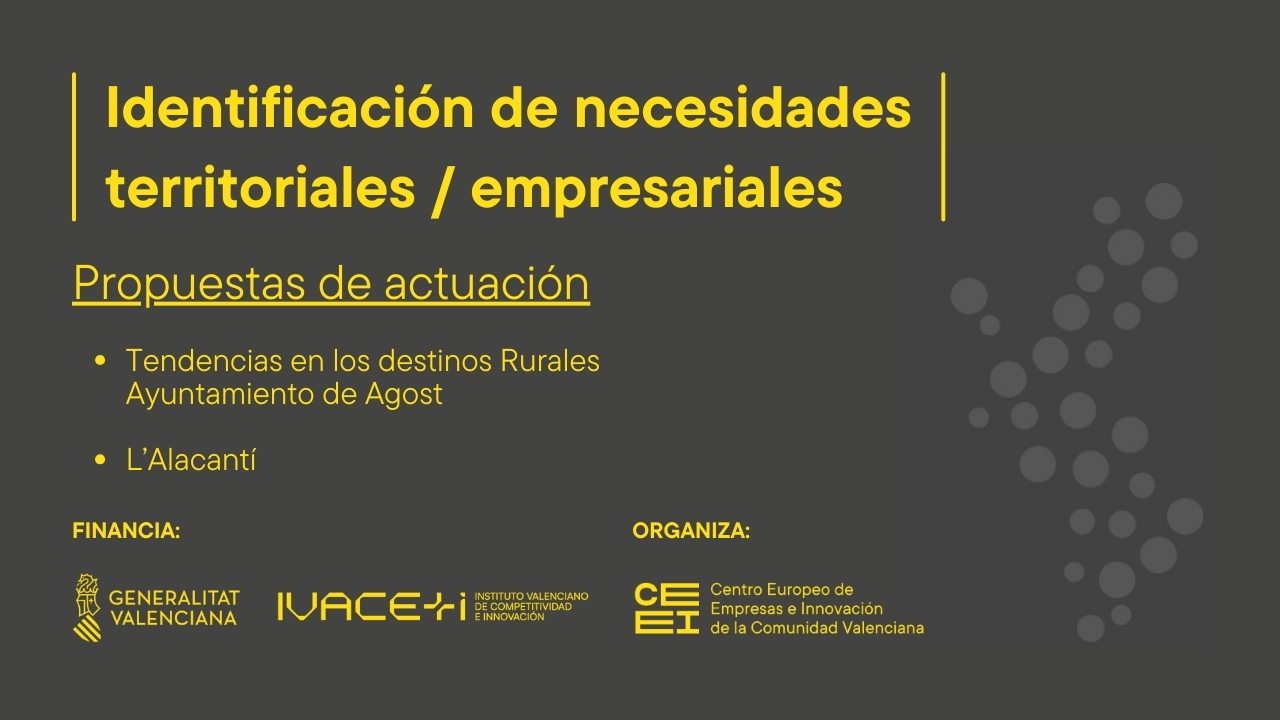 Tendencias en los destinos rurales-Ayuntamiento Agost - Propuesta de actuación