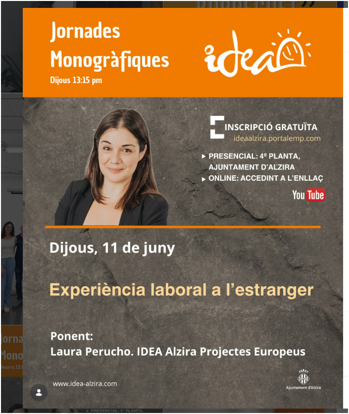 Monográfico IDEA Alzira -"Experiència laboral a l'extranger"
