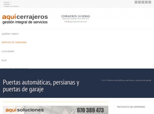 Puertas Autom�ticas, Persianas y Puertas de Garaje